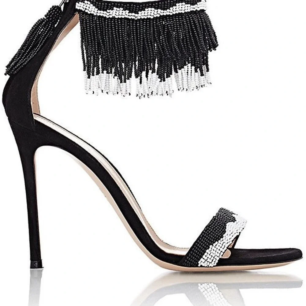 Gianvito Rossi Beaded And Suede heels. - Picture 14 of 14